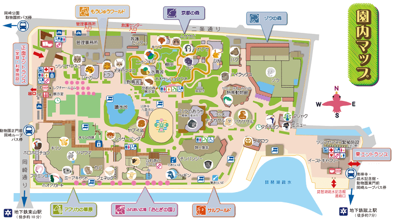京都市動物園　マップ